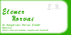 elemer morvai business card