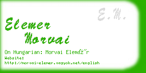 elemer morvai business card